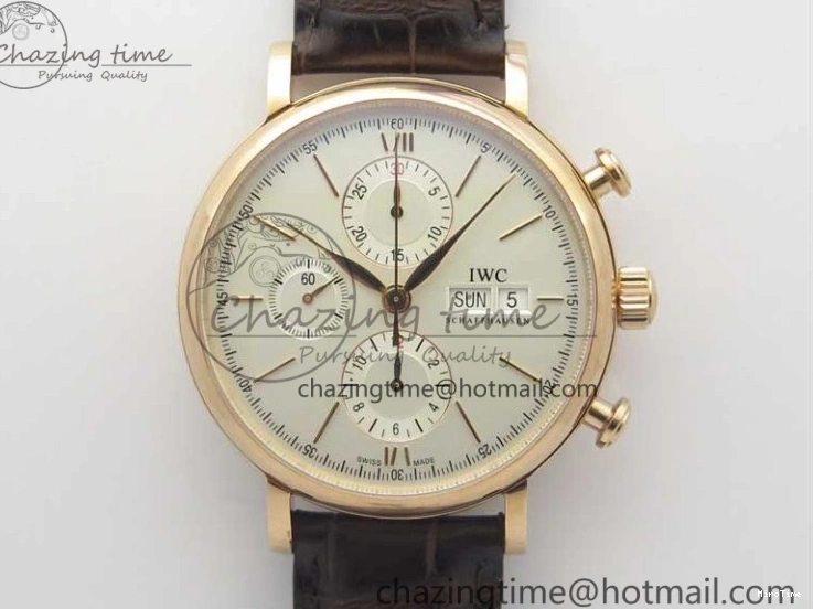 MIROTIME 0711 Efficient Portofino Chrono RG ZF 1:1 Best Edition White Dial on Brown Leather Strap A 7151